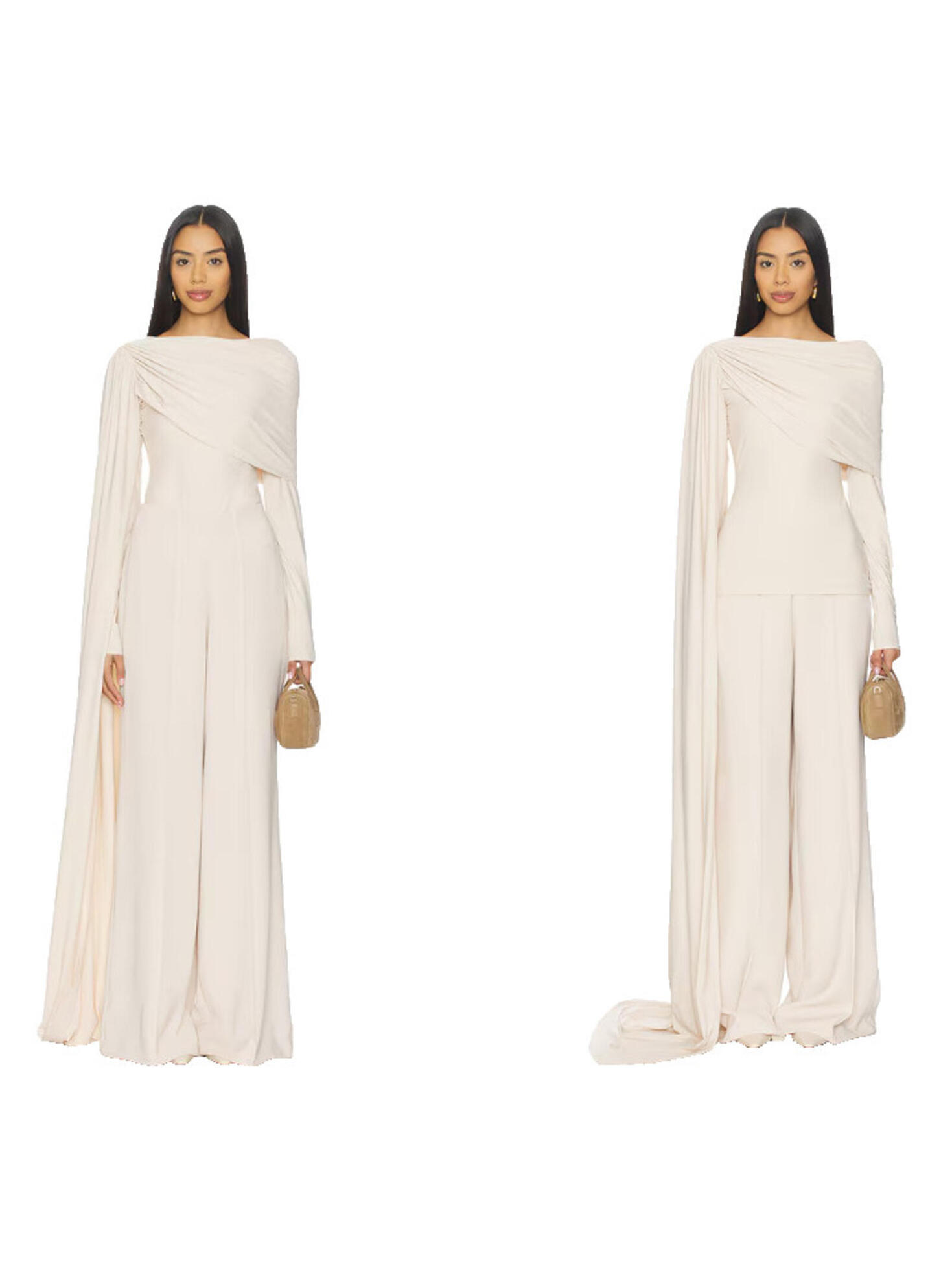 Deme By Gabriella Cobbie Jumpsuit Pants Top Set Egg White Xs Nwt $480 Msrp